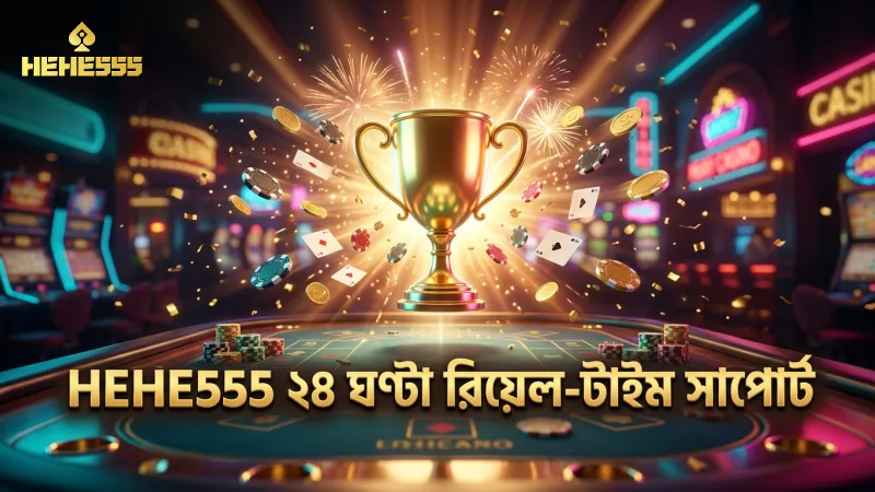 ২৪ ঘণ্টা মানুষের দ্বারা পরিচালিত রিয়েল-টাইম সাপোর্টের নিশ্চয়তা HEHE555 তে