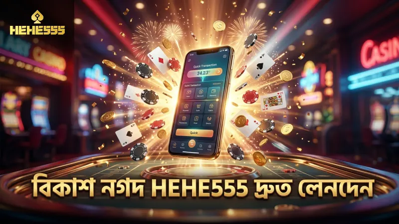 বিকাশ ও নগদ দিয়ে HEHE555 দ্রুত লেনদেনের মূল মাধ্যম।