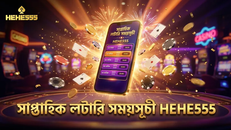 সাপ্তাহিক লটারি ড্রয়ের নির্ধারিত সময়সূচী মোবাইল স্ক্রিনে দেখা যায়।