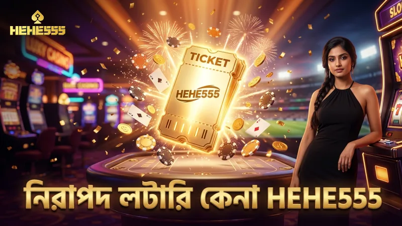 HEHE555 প্ল্যাটফর্মে নিরাপদ সাপ্তাহিক লটারি টিকিট কেনার দৃশ্য।